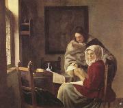 Jan Vermeer Girt interrupted at her music (mk30) china oil painting reproduction